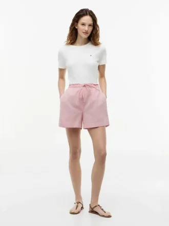 Korte shorts van linnen-katoenmix