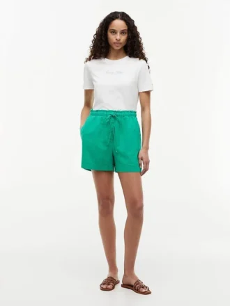 Korte shorts van linnen-katoenmix