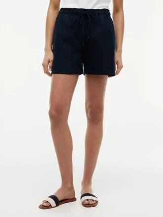 Korte shorts van linnen-katoenmix