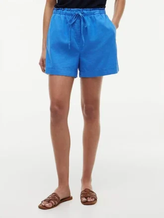 Korte shorts van linnen-katoenmix