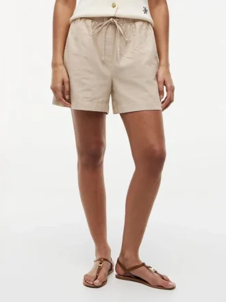 Korte shorts van linnen-katoenmix