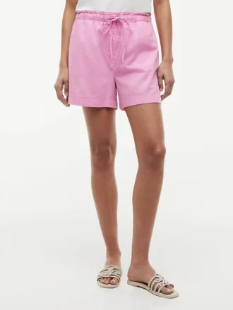 Korte shorts van linnen-katoenmix