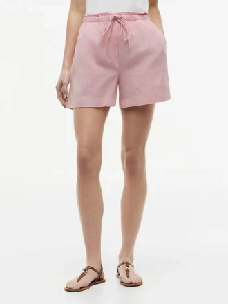 Korte shorts van linnen-katoenmix