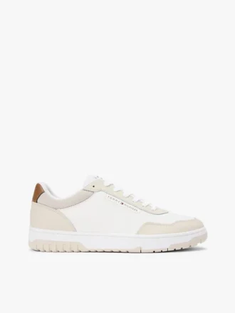 Lage sneaker van gemengd leer