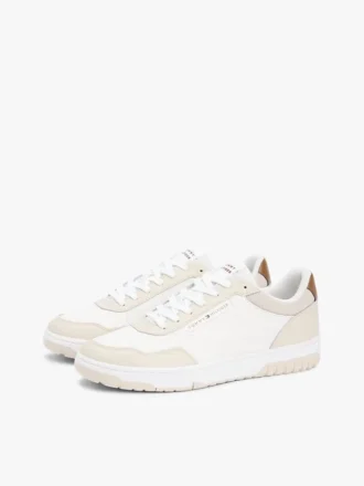 Lage sneaker van gemengd leer