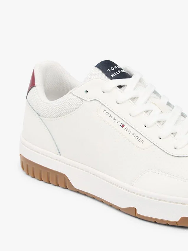 Lage sneaker van gemengd leer Lage sneaker van gemengd leer