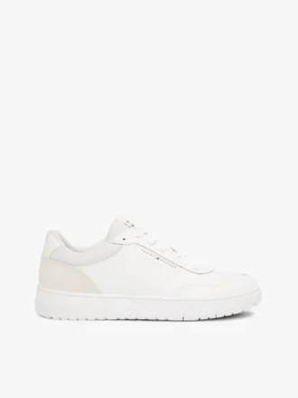 Lage sneaker van leer en suède