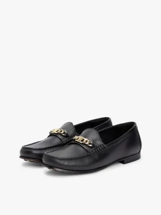 Lederen loafer met ketting