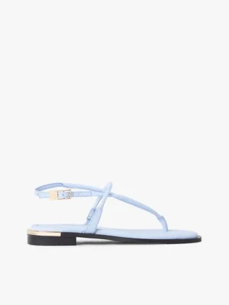 Lederen sandaal met metallic accenten