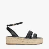 Leren espadrille met gedraaide bandjes