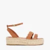 Leren espadrille met gedraaide bandjes