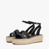Leren espadrille met gedraaide bandjes