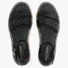 Leren espadrille met gedraaide bandjes