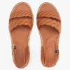Leren espadrille met gedraaide bandjes
