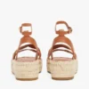 Leren espadrille met gedraaide bandjes