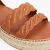 Leren espadrille met gedraaide bandjes