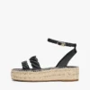 Leren espadrille met gedraaide bandjes