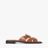 Leren penny loafer-sandaal Leren penny loafer-sandaal