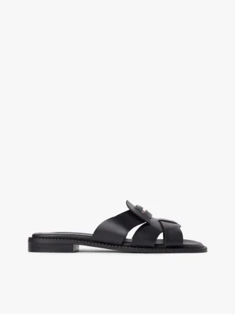 Leren penny loafer-sandaal