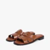 Leren penny loafer-sandaal Leren penny loafer-sandaal