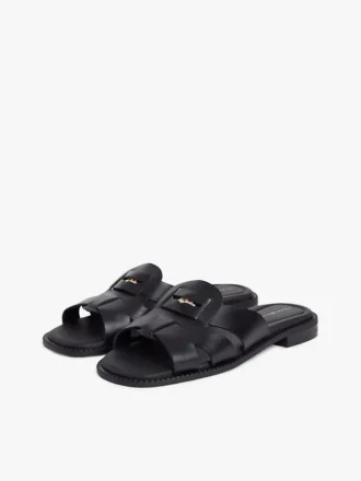 Leren penny loafer-sandaal