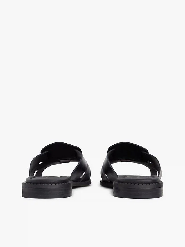 Leren penny loafer-sandaal Leren penny loafer-sandaal