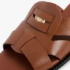 Leren penny loafer-sandaal Leren penny loafer-sandaal