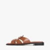 Leren penny loafer-sandaal Leren penny loafer-sandaal