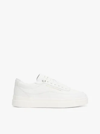 Leren platform-court-sneaker