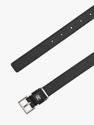 Leren riem met all-over monogram