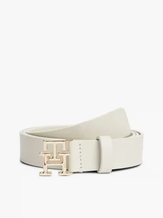 Leren riem met monogramgesp