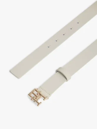 Leren riem met monogramgesp