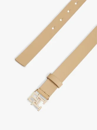Leren riem met monogramgesp