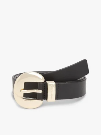 Leren riem met ronde gesp