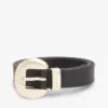 Leren riem met ronde gesp Leren riem met ronde gesp