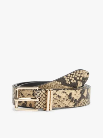 Leren riem met slangenreliëf