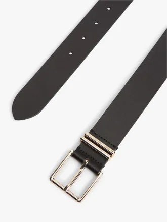Leren riem met vierkante gesp