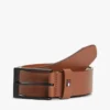Leren riem met vlaglogo over het hele oppervlak Leren riem met vlaglogo over het hele oppervlak
