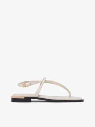 Leren sandaal met metallic accenten