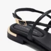 Leren sandaal met metallic accenten Leren sandaal met metallic accenten