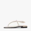 Leren sandaal met metallic accenten Leren sandaal met metallic accenten