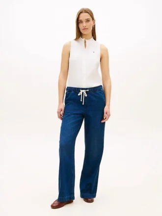 Lichtgewicht pull-on jeans met wijde pijpen Lichtgewicht pull-on jeans met wijde pijpen