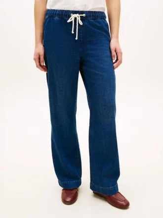 Lichtgewicht pull-on jeans met wijde pijpen Lichtgewicht pull-on jeans met wijde pijpen