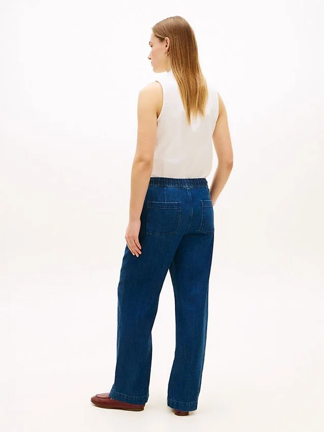 Lichtgewicht pull-on jeans met wijde pijpen Lichtgewicht pull-on jeans met wijde pijpen