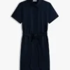 Linnen-katoen mix shirtjurk met riem Linnen-katoen mix shirtjurk met riem