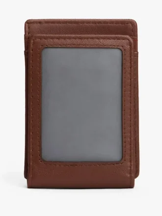 Magneetportemonnee van generfd leer Magneetportemonnee van generfd leer