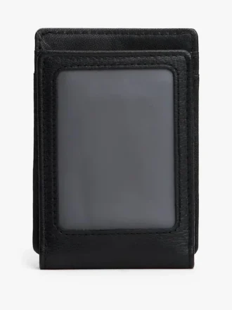 Magneetportemonnee van generfd leer Magneetportemonnee van generfd leer