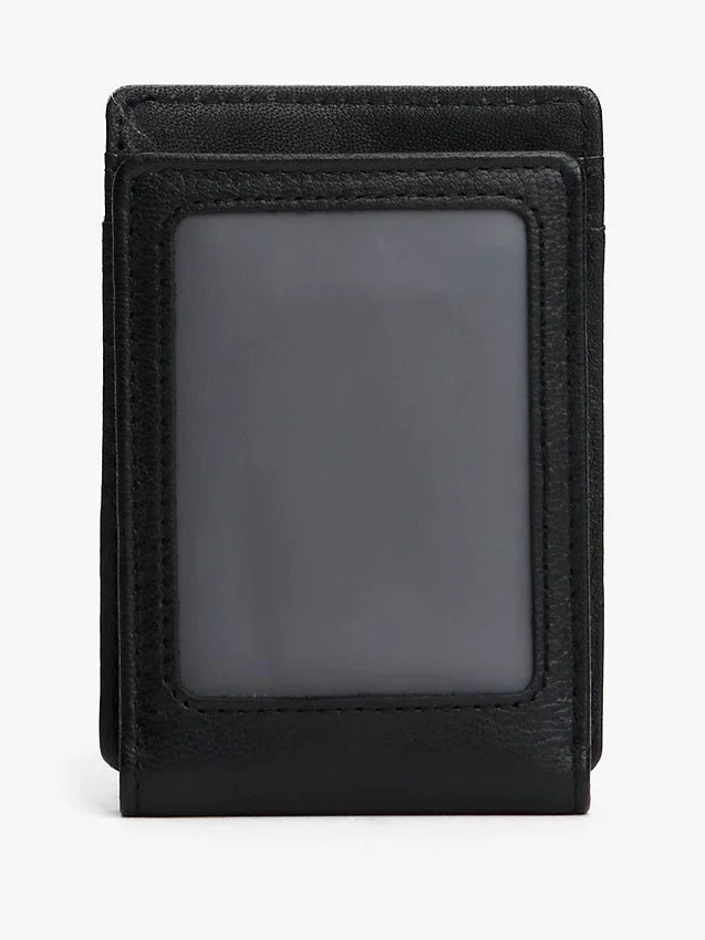 Magneetportemonnee van generfd leer Magneetportemonnee van generfd leer