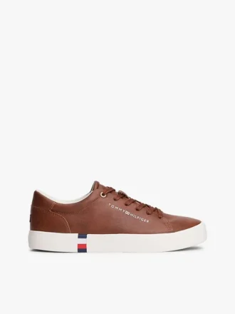 Metallic Logo Pebbled Court Sneaker Metallic Logo Pebbled Court Sneaker