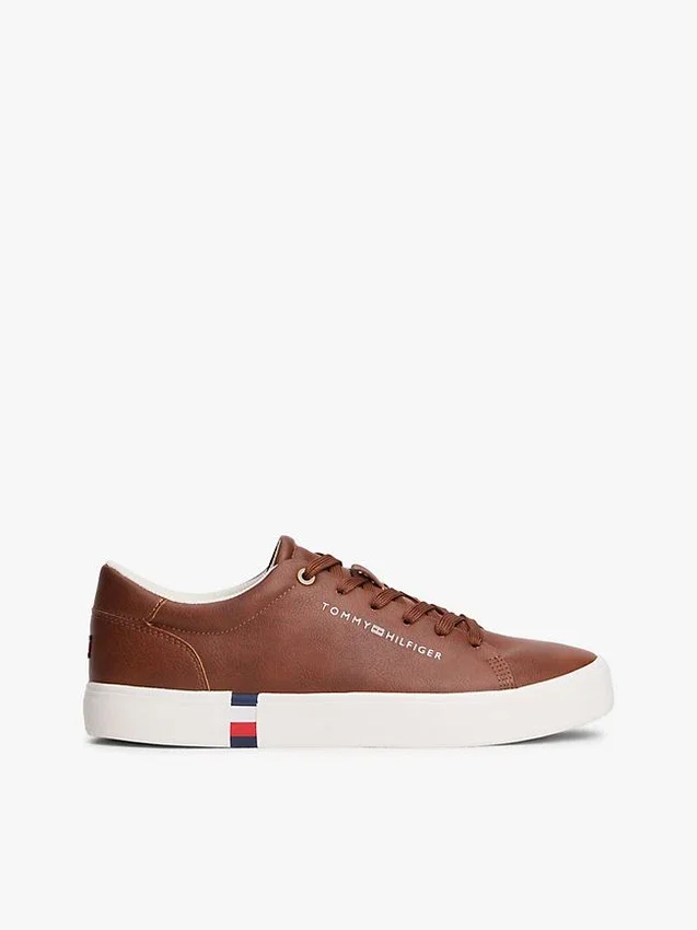 Metallic Logo Pebbled Court Sneaker Metallic Logo Pebbled Court Sneaker